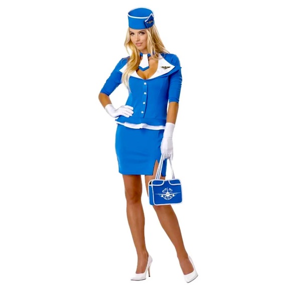 Women's Sexy Retro Stewardess Costume (L) - Picture 1 of 8